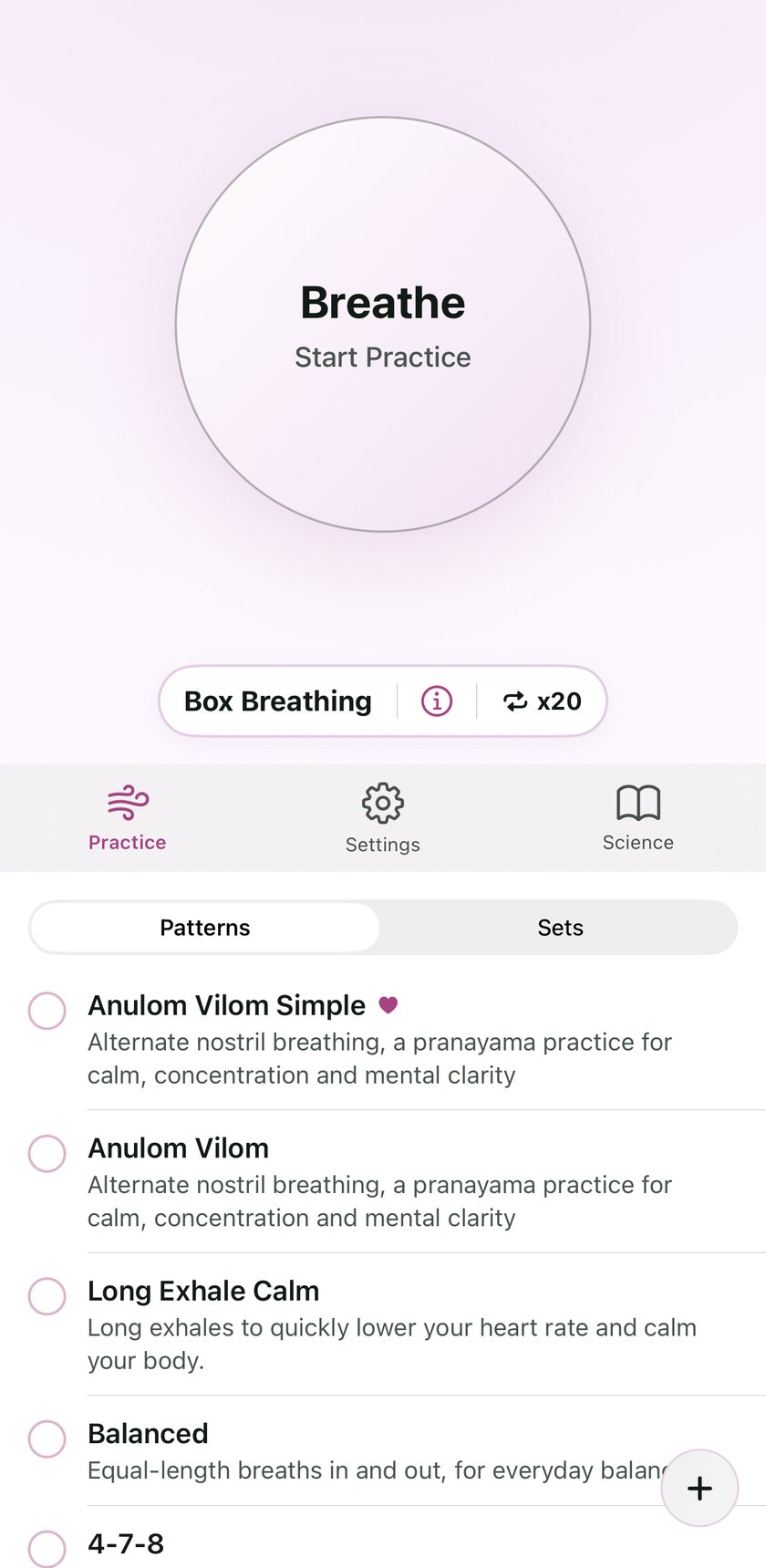 The Ungasp home screen